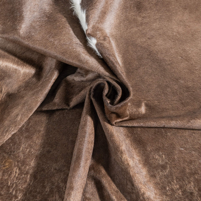 Brazilian Chocolate and White Cowhide Rug Size 7'4" L x 7'5" W 8941