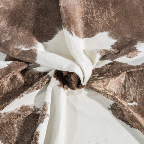 Brazilian Chocolate and White Cowhide Rug Size 7'9" L x 6'7" W 8957