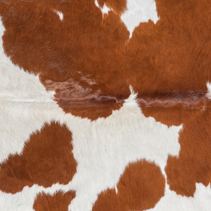 Brazilian Brown and White Cowhide Rug Size 7'1" L x 5'11" W 8960