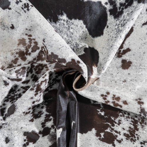 Brazilian Chocolate and White Cowhide Rug Size 7'8" L x 7'1" W 8981