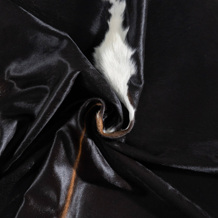 Brazilian Black and White Cowhide Rug Size 8'6" L x 7'11" W 8985