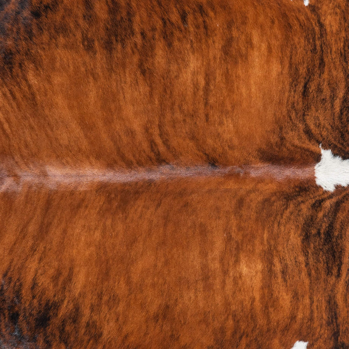 Brazilian Brindle White Belly and Backbone Cowhide Rug Size 7'8" L x 6'10" W 8986