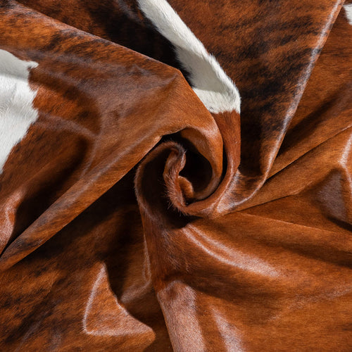 Brazilian Brindle White Belly and Backbone Cowhide Rug Size 7'8" L x 6'10" W 8986