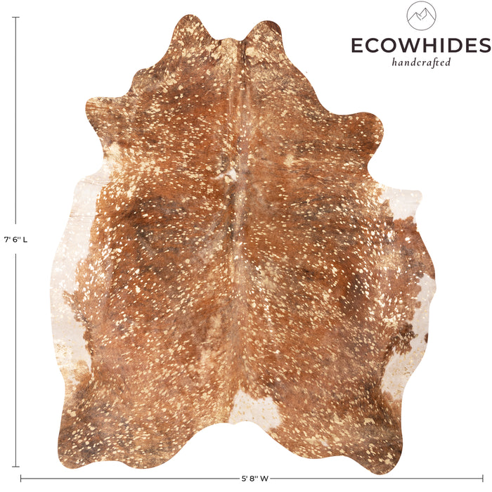 Brazilian Gold Metallic Cowhide Rug Size 7'6" L x 5'8" W 9032