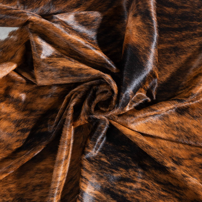 Brazilian Brindle White Belly Cowhide Rug Size 8'0" L x 7'5" W 9051