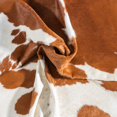 Brazilian Brown and White Cowhide Rug Size 7'5" L x 6'9" W 9074