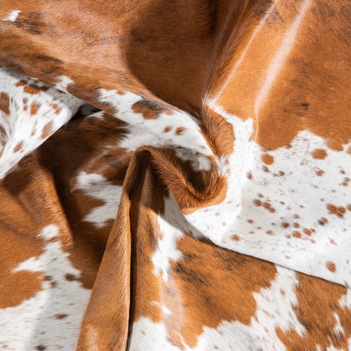 Brazilian Brown and White Cowhide Rug Size 7'.5" L x 6'2" W 9079