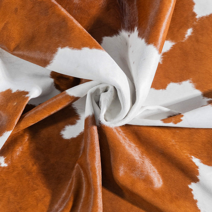 Brazilian Brown and White Cowhide Rug Size 6'6" L x 5'4" W 9082