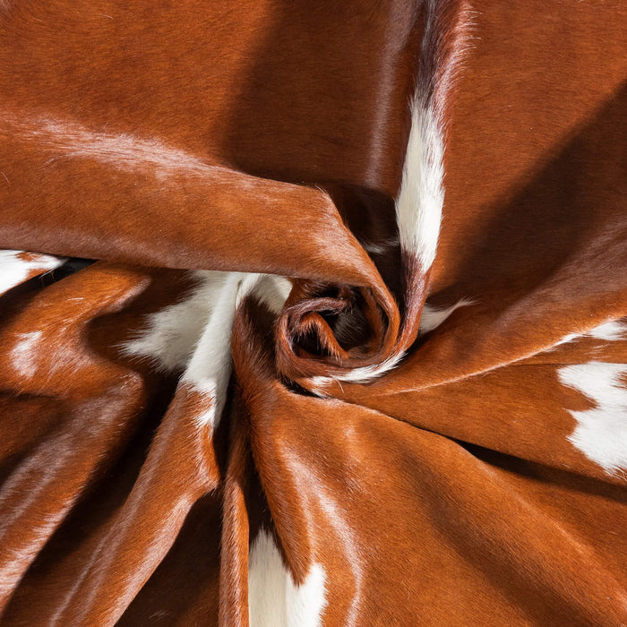 Brazilian Brown and White Cowhide Rug Size 7'0" L x 5'6" W 9085