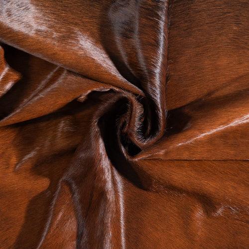 Brazilian Mahogany Cowhide Rug Size 6'4" L x 6'3" W 9099