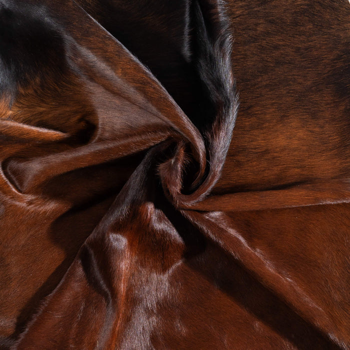 Brazilian Mahogany Cowhide Rug Size 6'11" L x 6'10" W 9101
