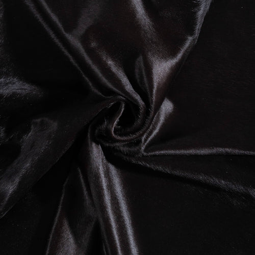 Brazilian Solid Black Cowhide Rug Size 7'3" L x 6'8" W 9104