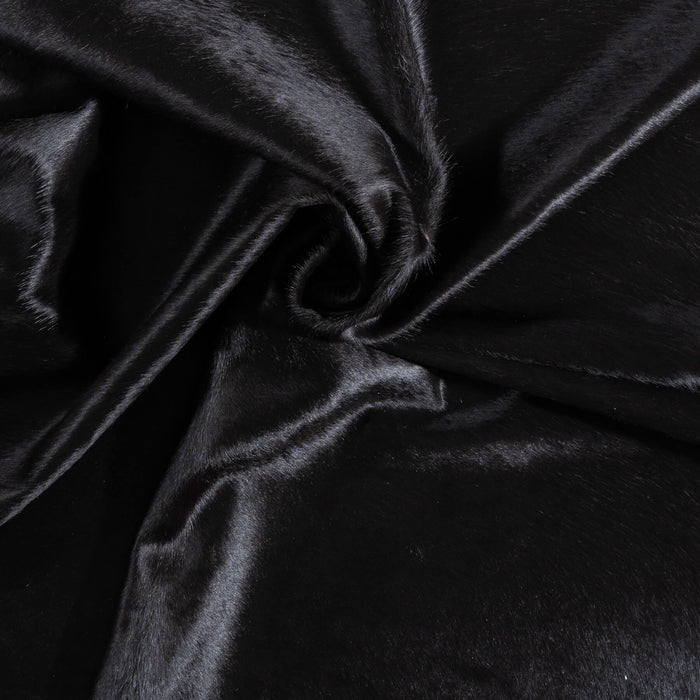 Brazilian Solid Black Cowhide Rug Size 7'0" L x 6'7" W 9105