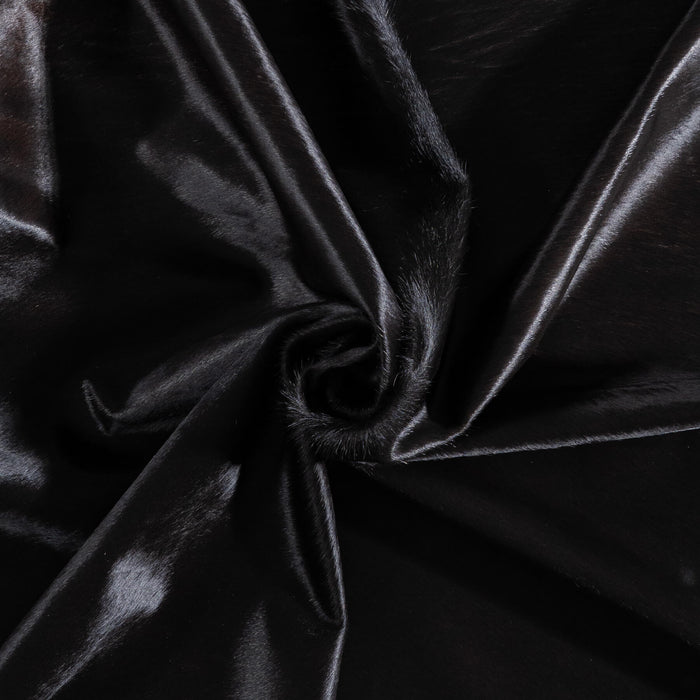 Brazilian Solid Black Cowhide Rug Size 7'0" L x 6'6" W 9106