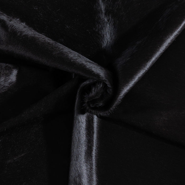 Brazilian Solid Black Cowhide Rug Size 7'10" L x 6'9" W 9117