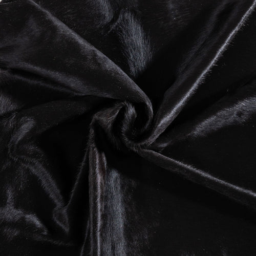 Brazilian Solid Black Cowhide Rug Size 7'2" L x 6'1" W 9121