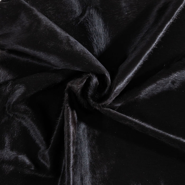 Brazilian Solid Black Cowhide Rug Size 7'2" L x 6'1" W 9121