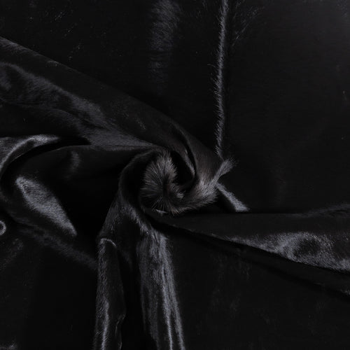 Brazilian Solid Black Cowhide Rug Size 6'9" L x 5'10" W 9122