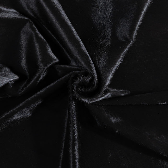 Brazilian Solid Black Cowhide Rug Size 6'3" L x 7'0" W 9124