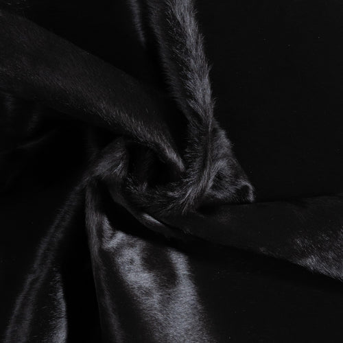 Brazilian Solid Black Cowhide Rug Size 6'3" L x 5'8" W 9125