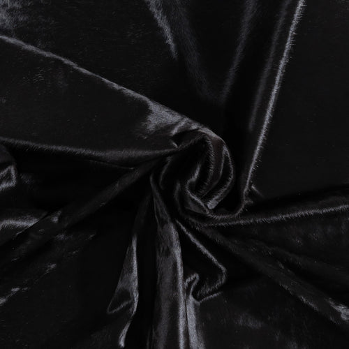 Brazilian Solid Black Cowhide Rug Size 7'1" L x 5'10" W 9126