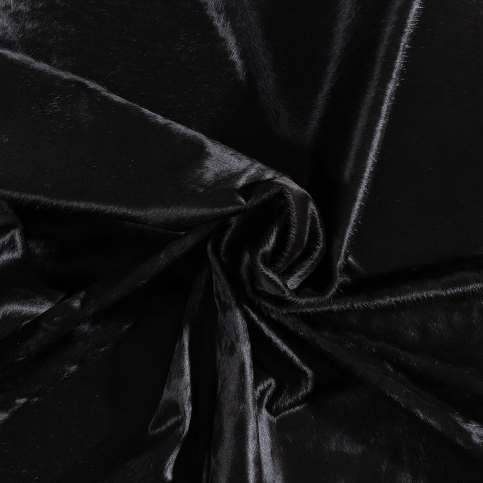 Brazilian Solid Black Cowhide Rug Size 7'1" L x 5'10" W 9126