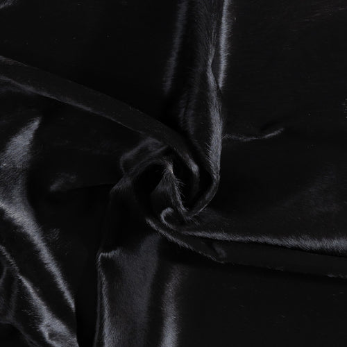 Brazilian Solid Black Cowhide Rug Size 7'6" L x 6'0" W 9128