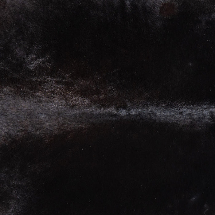 Brazilian Solid Black Cowhide Rug Size 6'5" L x 6'4" W 9129