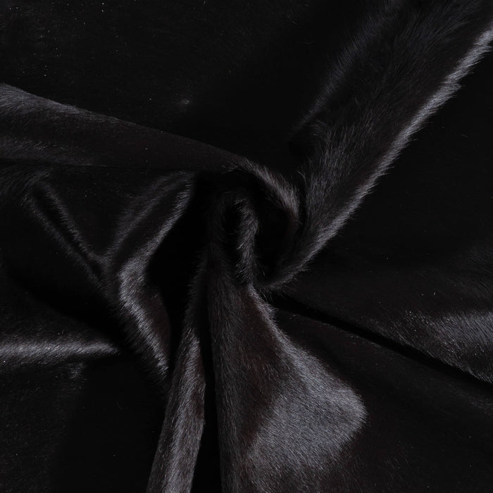 Brazilian Solid Black Cowhide Rug Size 6'5" L x 6'4" W 9129