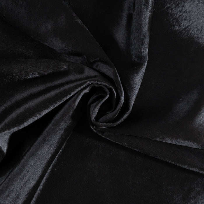 Brazilian Solid Black Cowhide Rug Size 6'10" L x 6'2" W 9133