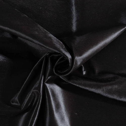 Brazilian Solid Black Cowhide Rug Size 6'8" L x 6'11" W 9134