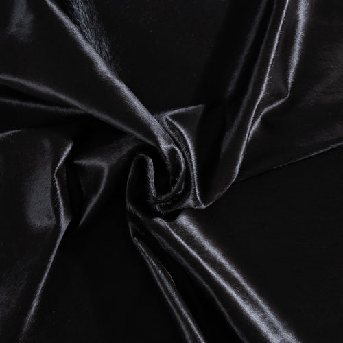 Brazilian Solid Black Cowhide Rug Size 7'0" L x 6'3" W 9136