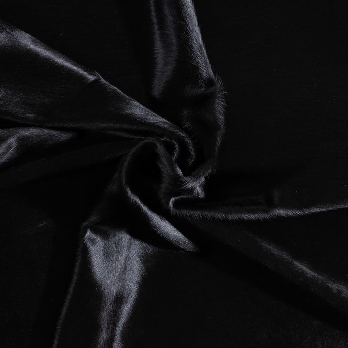 Brazilian Solid Black Cowhide Rug Size 7'8" L x 7'1" W 9140