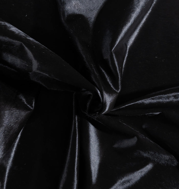 Brazilian Solid Black Cowhide Rug Size 8'4" L x 7'6" W 9141