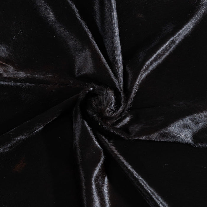 Brazilian Solid Black Cowhide Rug Size 8'2" L x 7'6" W 9146