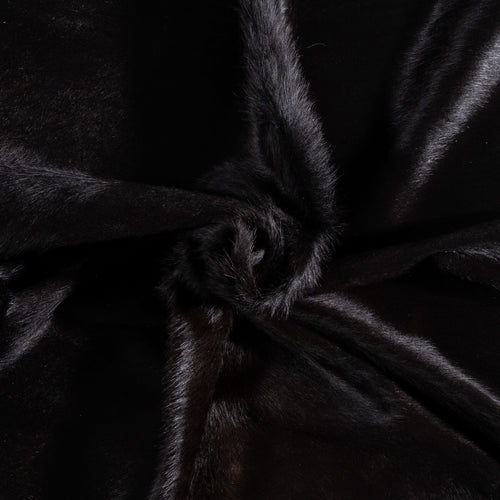 Brazilian Solid Black Cowhide Rug Size 7'7" L x 7'5" W 9147