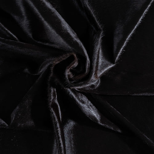 Brazilian Solid Black Cowhide Rug Size 7'11" L x 6'6" W 9148