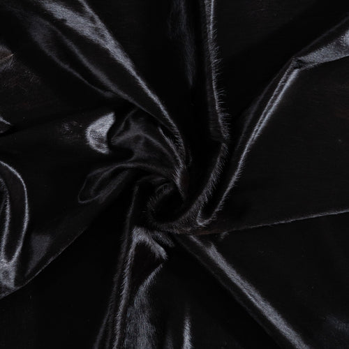 Brazilian Solid Black Cowhide Rug Size 7'8" L x 6'10" W 9149