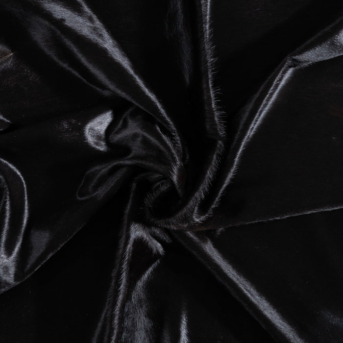 Brazilian Solid Black Cowhide Rug Size 7'8" L x 6'10" W 9149