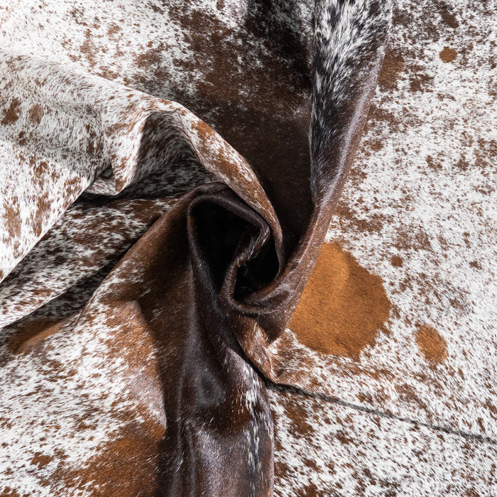 Brazilian Brown Salt and Pepper Cowhide Rug Size 7'3" L x 6'5" W 9187