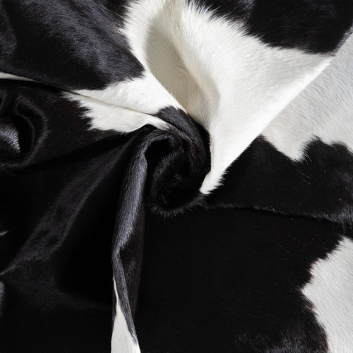 Brazilian Black and White Cowhide Rug Size 7'9" L x 6'11" W 9195
