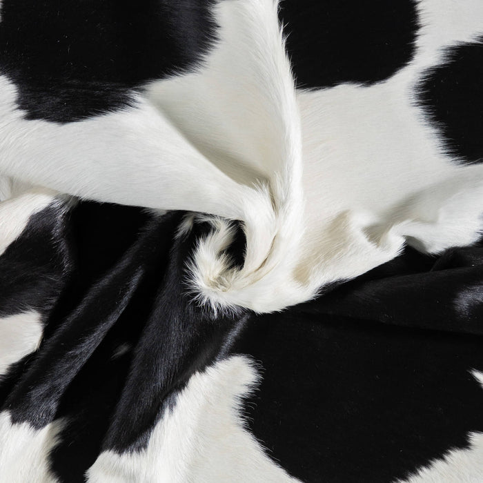 Brazilian Black and White Cowhide Rug Size 7'5" L x 6'6" W 9199