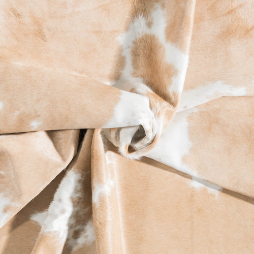 Brazilian Palomino and White Cowhide Rug Size 6'4" L x 5'1" W 9201