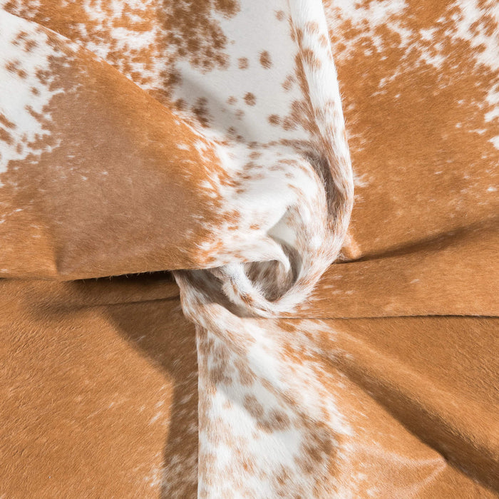 Brazilian Palomino and White Cowhide Rug Size 6'8" L x 5'11" W 9206