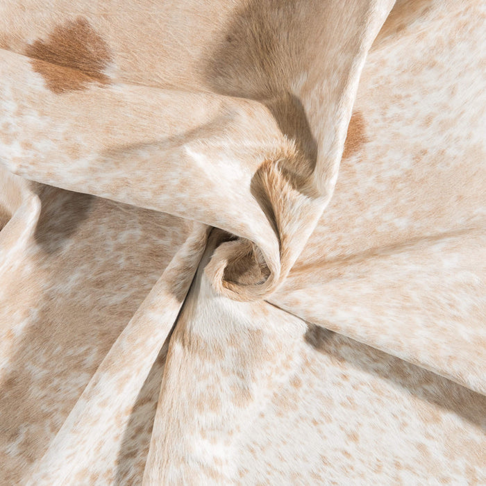 Brazilian Palomino and White Cowhide Rug Size 7'1" L x 6'10" W 9209