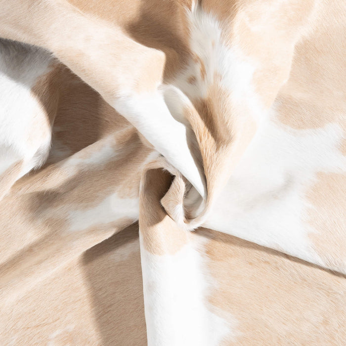 Brazilian Palomino and White Cowhide Rug Size 7'9" L x 6'7" W 9211