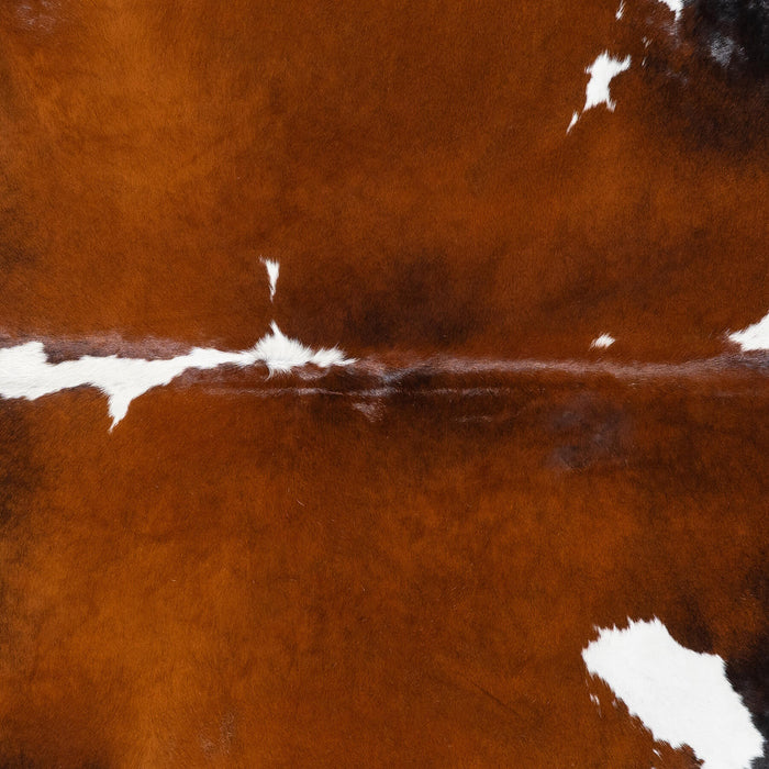 Brazilian Chocolate and White Cowhide Rug Size 7'7" L x 7'3" W 9214