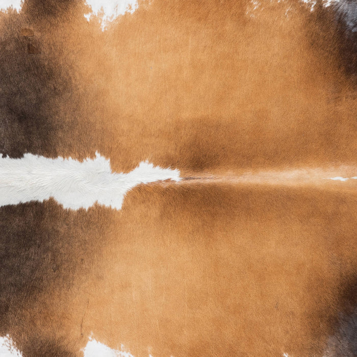 Brazilian Chocolate and White Cowhide Rug Size 7'11" L x 6'9" W 9215