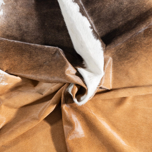 Brazilian Chocolate and White Cowhide Rug Size 7'11" L x 6'9" W 9215