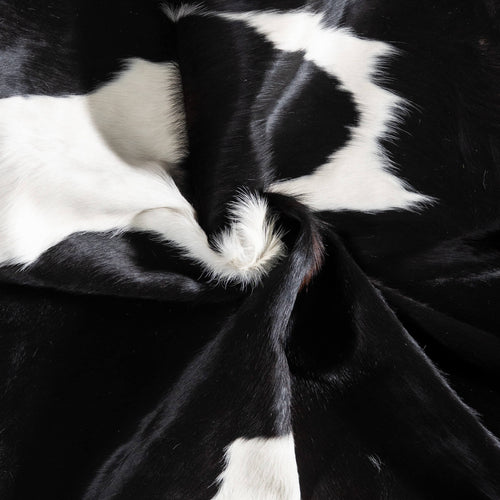Black and White Cowhide Rug Size 7'0" L x 6'0" W 9232
